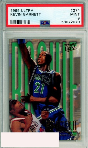 1995 ULTRA KEVIN GARNETT #274 ROOKIE HOF MINNESOTA TIMBERWOLVES PSA MINT 9