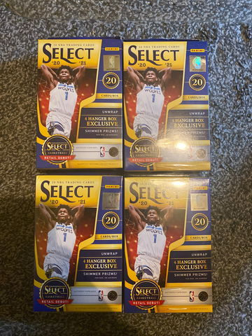 2020-21 NBA Panini Select Hanger 4 Pack