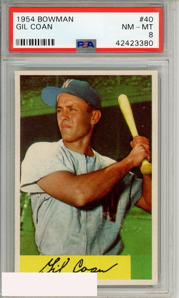 1954 BOWMAN GIL COAN #40 PSA 8 NM-MT