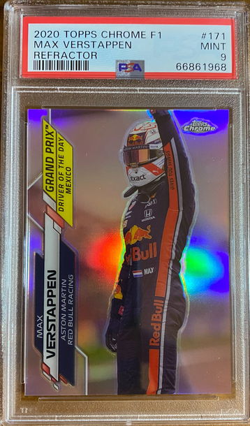 2020 TOPPS CHROME F1 MAX VERSTAPPEN REFRACTOR #171 PSA 9 MINT 