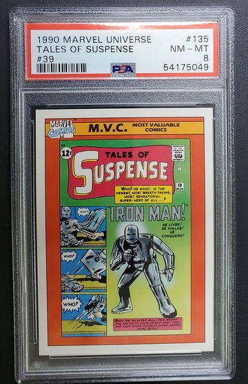 Iron Man Tales of Suspense #39 /1990 Impel Skybox Marvel Universe #135 Near Mint NM-MT PSA 8