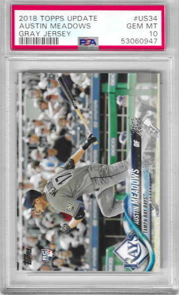 2018 Topps Update Austin Meadows Gray Jersey PSA 10