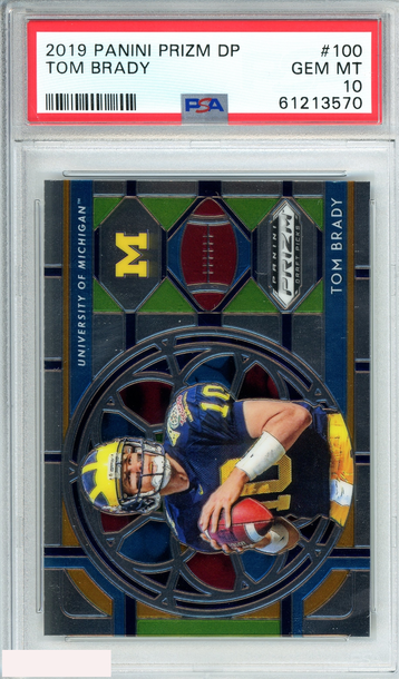 2019 PANINI PRIZM DRAFT PICKS TOM BRADY #100 NEW ENGLAND PATRIOTS PSA 10 GEM MT