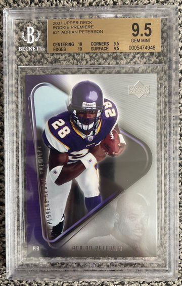 2007 Upper Deck - Adrian Peterson - Rookie Premiere BGS 9.5 True Gem+