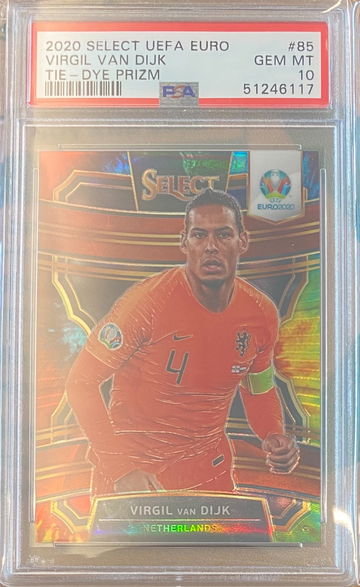 Virgil Van Dijk 2020 Select Euro Tie Die SSP /25 PSA 10