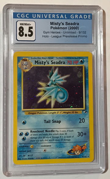 Pokémon Misty's Seadra Holo League Prerelease Promo 9/132 CGC 8.5