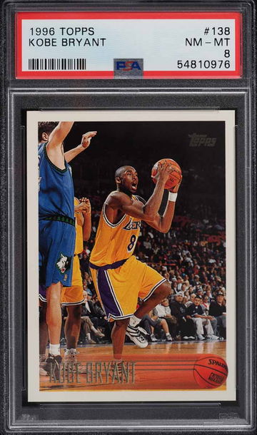 1996 TOPPS BASKETBALL KOBE BRYANT ROOKIE RC #138 PSA 8 NM-MT