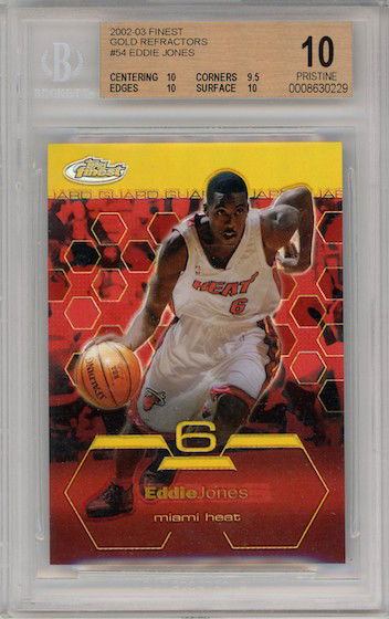 Eddie Jones 2002 Finest Gold Refractors /25 BGS 10 Pristine