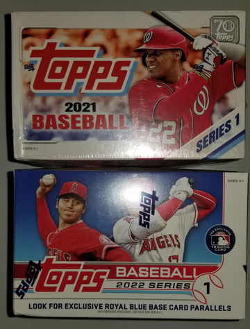 2021 and 2022 Topps series 1 retail boxes---factory sealed
