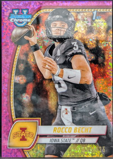 2024 Bowman University Chrome Fuchsia Mini-Diamond #155 Rocco Becht /125