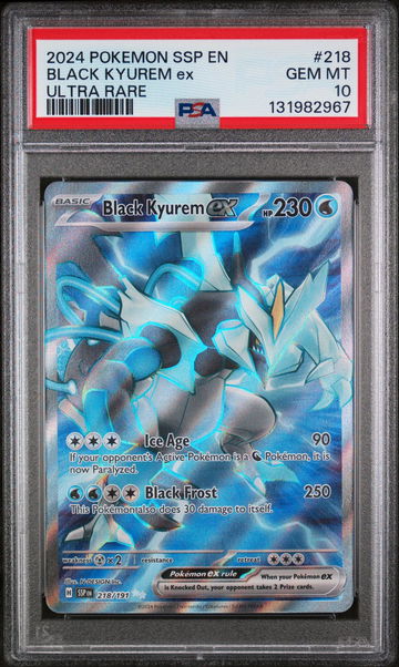 2024 Pokemon Scarlet and Violet Surging Sparks Ultra Rare Black Kyurem Ex #218 PSA 10