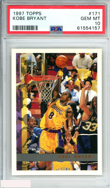 1997 TOPPS KOBE BRYANT #171 LOS ANGELES LAKERS MAMBA 2ND YEAR PSA 10 GEM MT