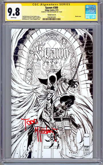SPAWN #300 CGC-SS 9.8 *300th ANNIVERSARY SKETCH VAR* SIGNED TODD MCFARLANE 2019