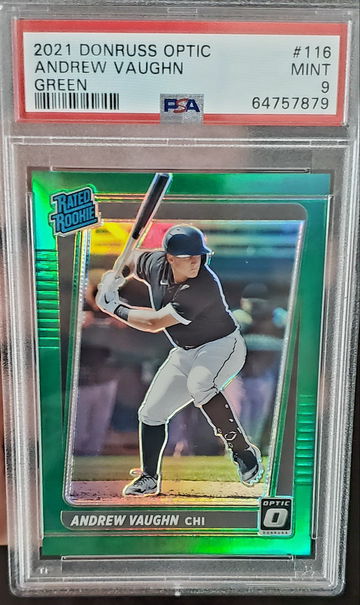 PSA 9 2021 Donruss Optic Baseball Rated Rookie Green Andrew Vaughn /5