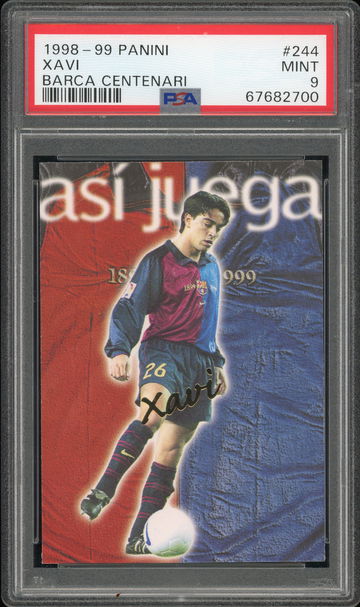 1998 Panini Barca Centenari Xavi #244 RC Rookie PSA 9 POP 2 None Higher