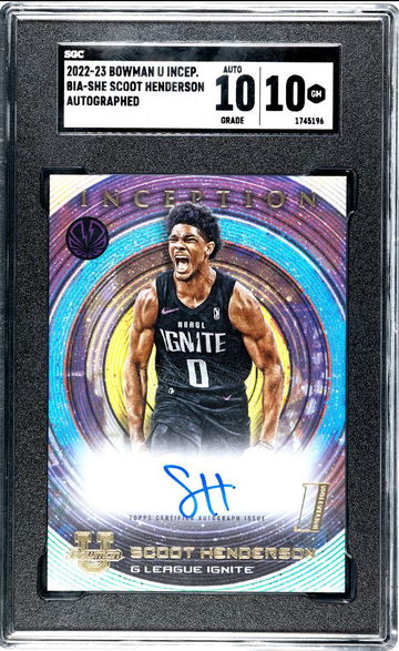2022 Bowman U Inception Scoot Henderson Autograph BIA-SHE G-League Unite