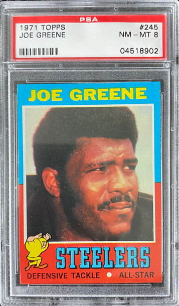 1971 Topps #245 Joe Greene PSA 8 RC 