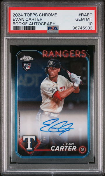 2024 Topps Chrome Rookie Autograph Evan Carter #RAEC PSA 10