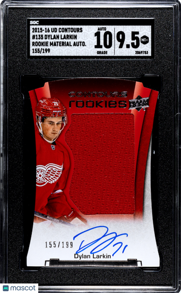 2015 Upper Deck Contours Dylan Larkin #135 Rookie Mat. Autograph SGC 9.5 Auto 10