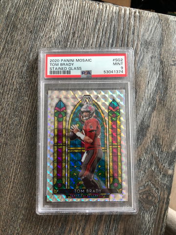 2020 Mosaic Tom Brady Stained Glass PSA 9