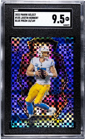 2022 Panini Select #155 Justin Herbert Blue Prizm /149 SGC 9.5