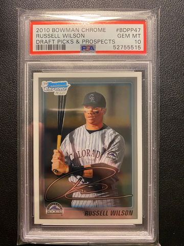 2010 Bowman Chrome Draft Picks Russell Wilson PSA 10 RC