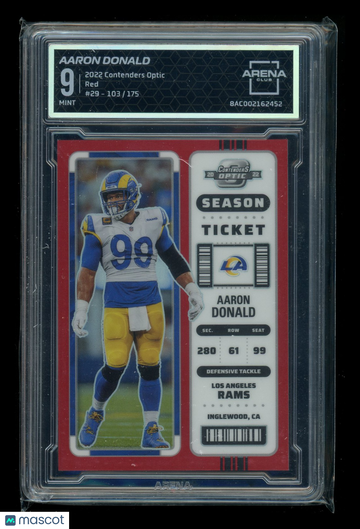 2022 Panini Contenders Optic Red Aaron Donald #29 /175 Arena Club 9