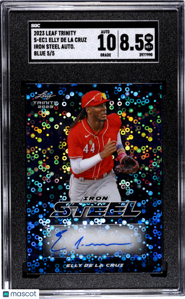2023 Leaf Trinity Elly De La Cruz #S-EC1 Iron Steel Autograph Blue SGC 8.5 Auto 10