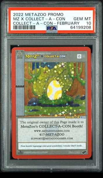 💎🔥 2022 Metazoo Promo METAZOO X COLLECT-A-CON 🥚 -Holo EGG PROMO 🧨PSA 10 🌲