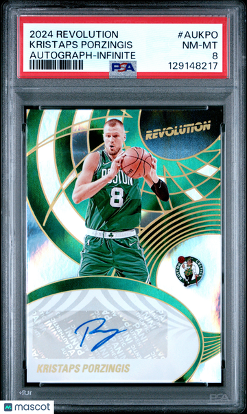 2024 Panini Revolution Autographs Kristaps Porzingis #AUKPO Infinite PSA 8