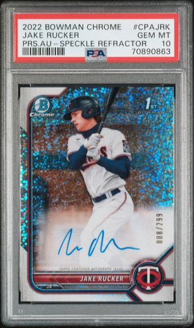 2022 Bowman Chrome Prospect Auto Speckle CPA-JRK Jake Rucker /299 Twins PSA 10