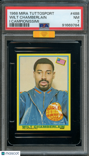 1968 Mira Tuttosport I Campionissimi Wilt Chamberlain #488 MBA Gold PSA 7