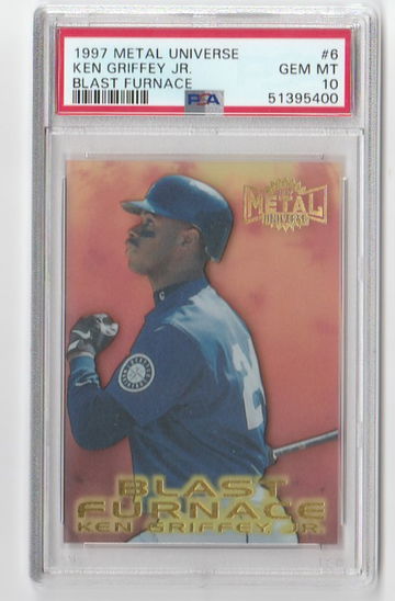 PSA 10 GEM MINT  1997 METAL UNIVERSE KEN GRIFFEY JR BLAST FURNACE #6