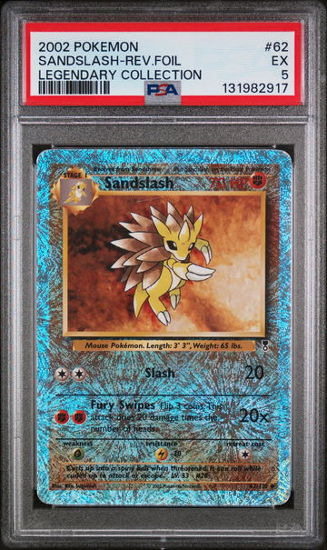 2002 Pokemon Legendary Collection Reverse Holo Sandslash #62 PSA 5