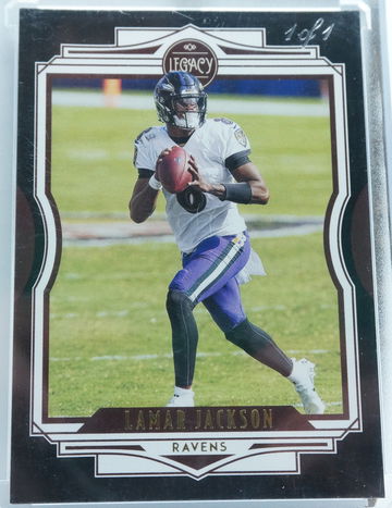 2021 Panini Legacy Lamar Jackson Black 1/1