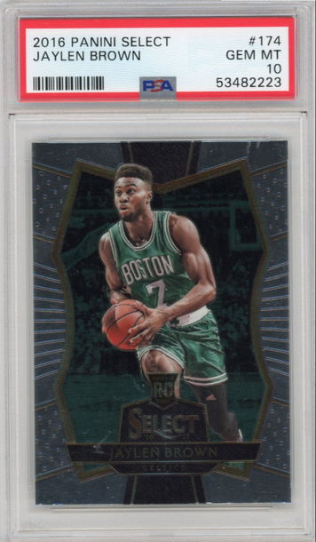 JAYLEN BROWN RC 2016-17 Panini Select Premier Level Rookie PSA 10 #174