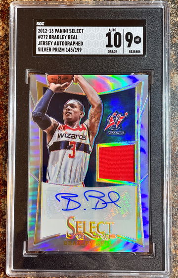 Bradley Beal 2012-13 panini select silver rookie patch auto /199 SGC 9/10