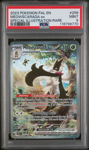 2023 Pokemon Scarlet and Violet Paldea Evolved Special Illustration Rare Meowscarada Ex #256 PSA 9