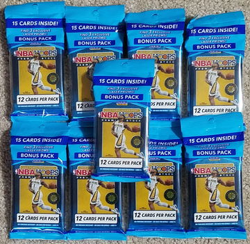 (9) 2019-2020 NBA HOOPS PREMIUM STOCK CELLO BONUS PACK 