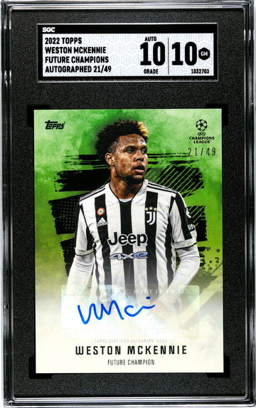 2022 Topps Weston Mckennie Future Champions Auto #/49 SGC 10/10