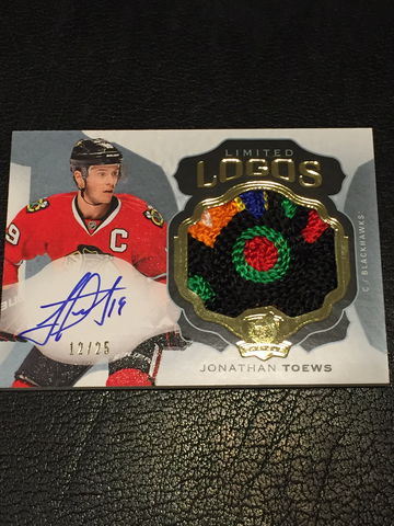 2016-2017 The Cup Jonathan Toews Limited Logos 7-Color Auto Patch 12/25