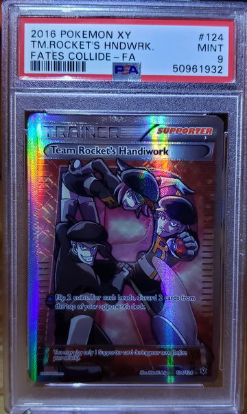 2016 Pokemon Fates Collide Team Rocket's Handiwork Full Art #124 PSA 10 Gem-Mint