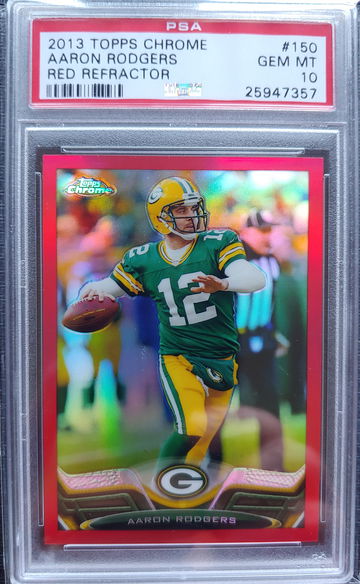 2013 Topps Chrome Aaron Rodgers red refractor #6/25 PSA 10