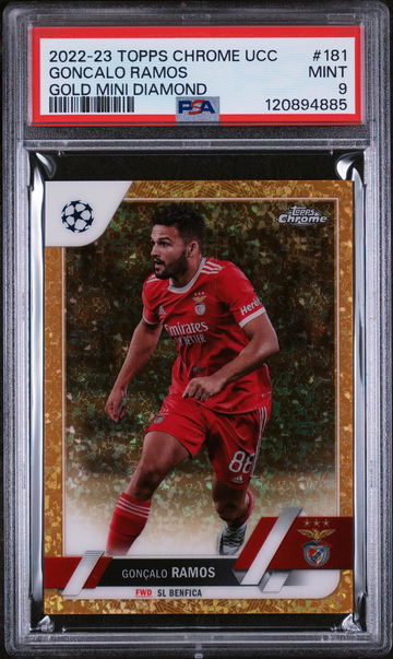2022-23 Topps Chrome UCC Gold Mini Diamond Goncalo Ramos #181 /50 PSA 9
