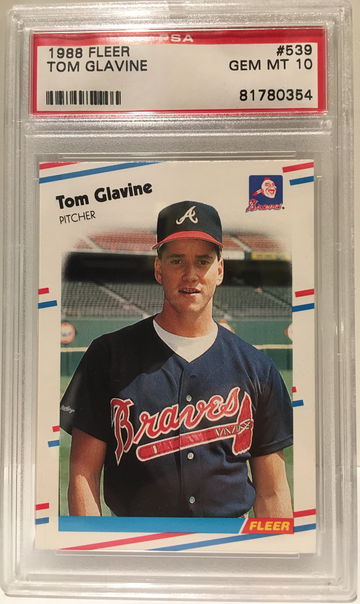 1988 Fleer Tom Glavine #539 Rookie RC PSA 10 Braves