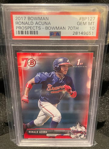 2017 Bowman Ronald Acuna Jr Prospects - Bowman 70th Red PSA 10