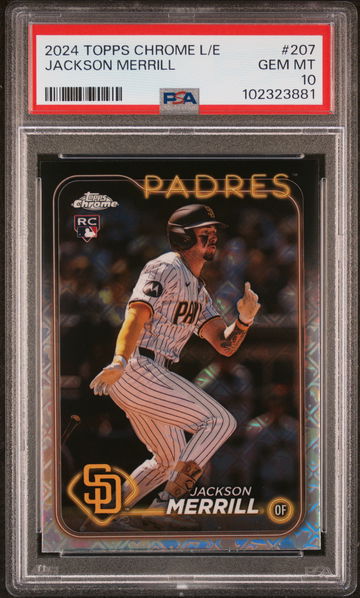 2024 Topps Chrome Logofractor Jackson Merrill #207 RC PSA 10