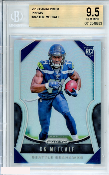 2019 PANINI PRIZM DK METCALF #343 SILVER PRIZM ROOKIE RC BGS 9.5 GEM MINT