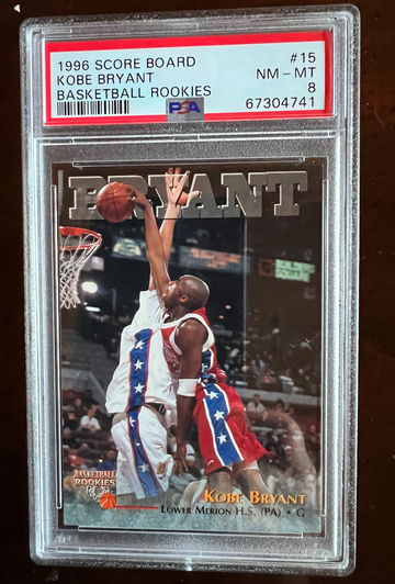 1996 Score Board Kobe Bryant Basketball Rookies PSA 8 Lakers #15