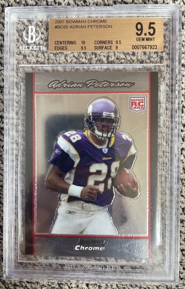 2007 Bowman Chrome - Adrian Peterson - RC - BGS 9.5 - Vikings